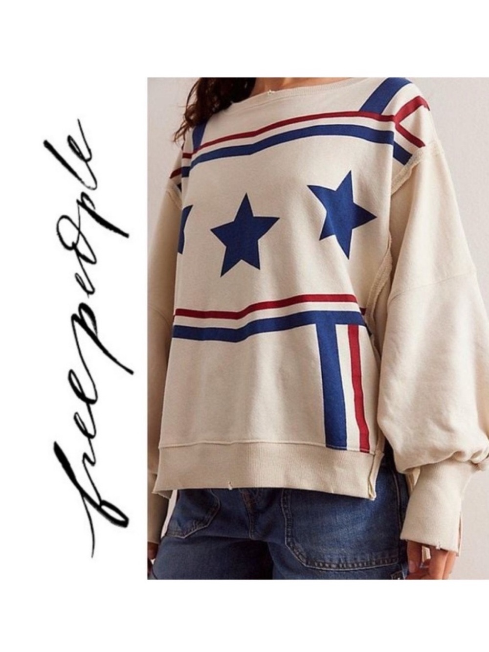 We The Free People Graphic Camden Pullover S